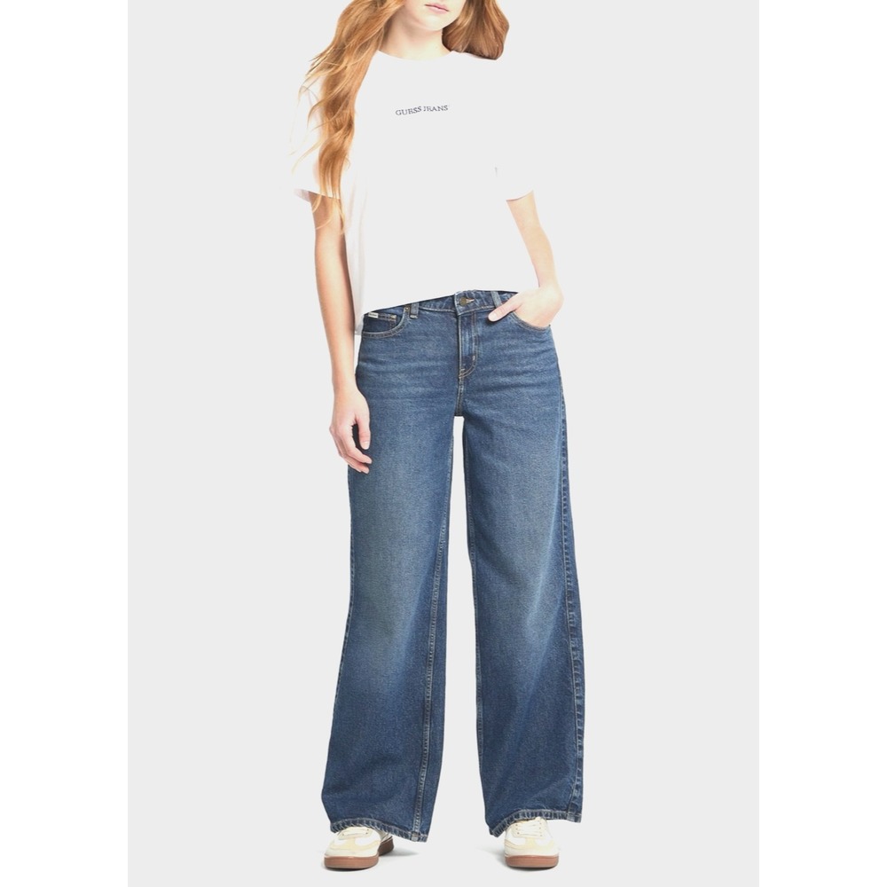 Guess Jeans G11 Womens Wide Leg Jeans Size 26 Blue‎ Medium Wash Casual Everyday